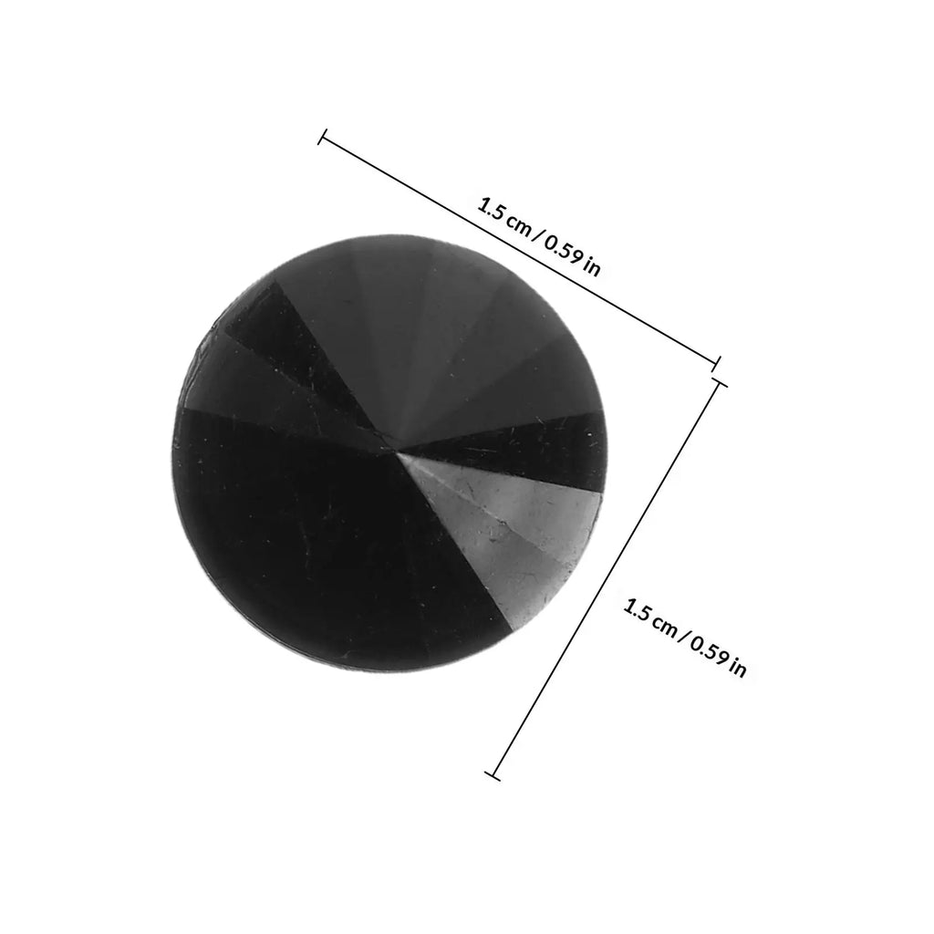 Black Round Acrylic Rhinestone Buttons Crystal Effect Clothing
