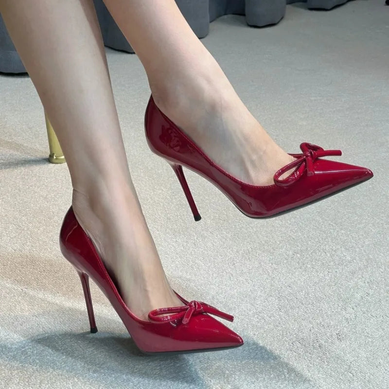 Women Pumps Brand Designer Shoes Bow Pointed Toe High Heels Shoes Women Fashion Sexy Elegant Heels Female Zapatos De Mujer Zpaxo