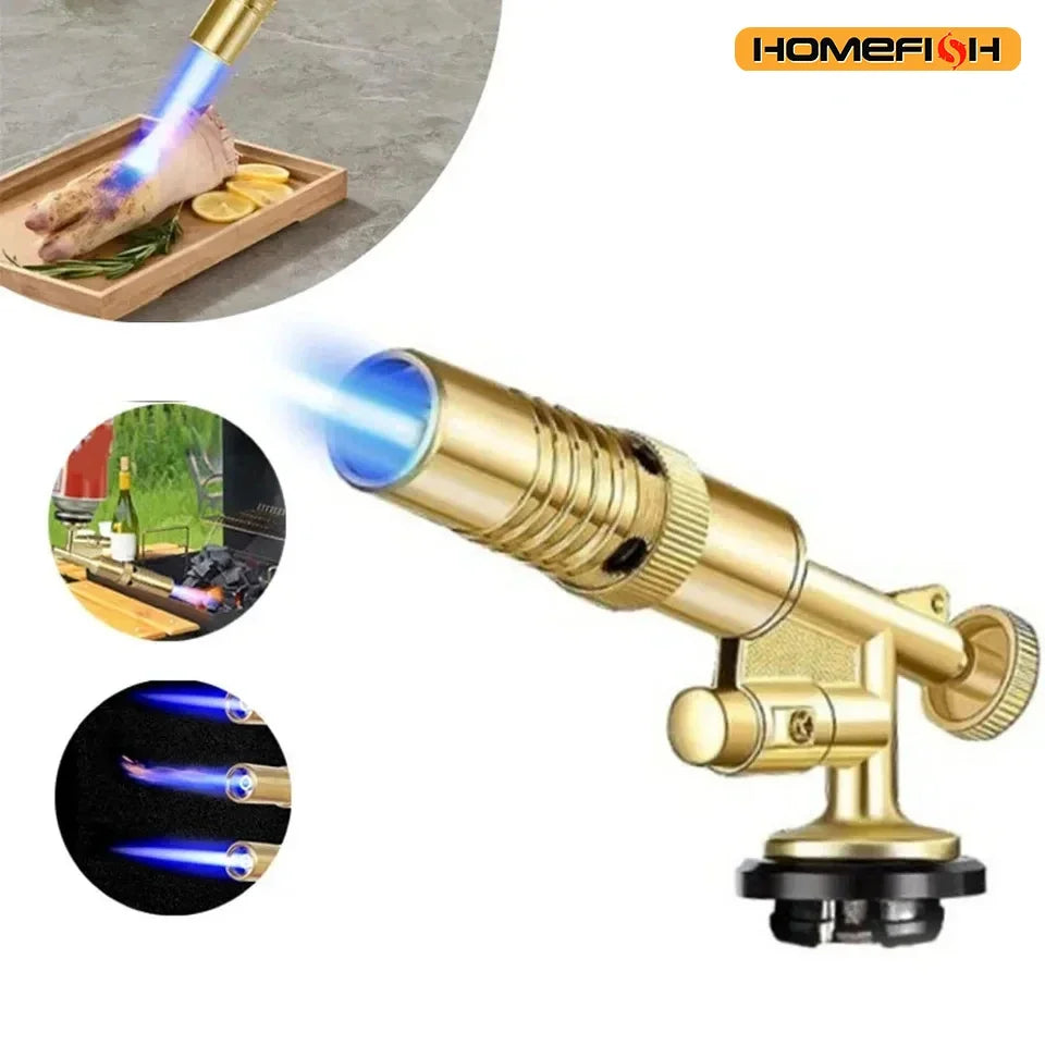 Portable Gold Copper Gas Welding Torch, High Temperature Flame for BBQ, Cooking, Brazing Zpaxo