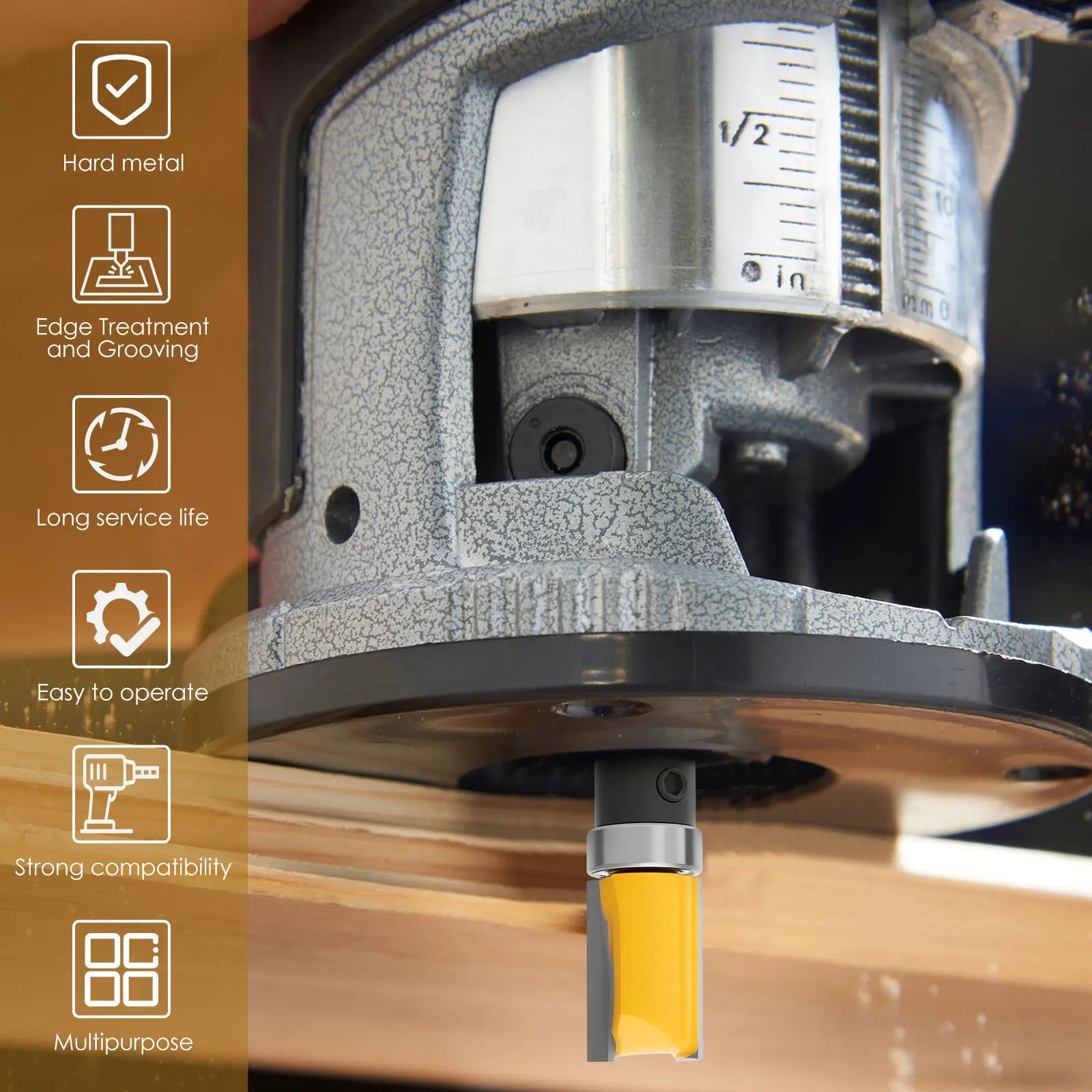 4/8 Pcs Pattern Flush Trim Router Bit Set Carbide Bearing Router Bits Precision Milling Woodworking Cutter Tool for Wood BIT Bit Zpaxo