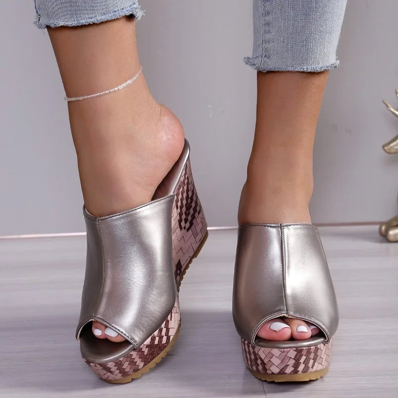 Women Heels Slippers Designer Platform Sandals Trend Comfortable 2025