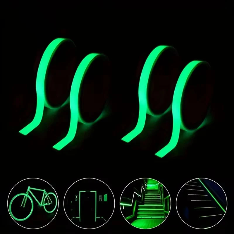 Green Glow Dark Tape Self Adhesive Luminous Fluorescent Sticker Wall