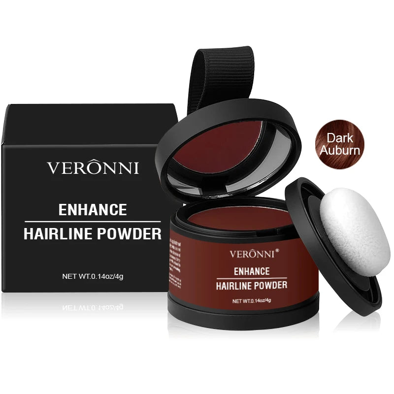 Fluffy Hairline Powder Concealer Temporary Hair Fibers black Hair Root Cover Up Gray Coverage Hairline Shadow Powder Instantly Zpaxo 04-Dark Auburn