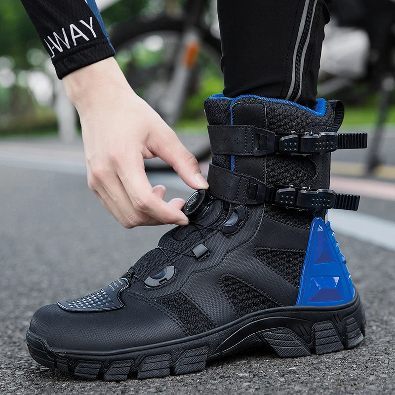 Lexsan Motorcycle Boots Men Leather Motos Breathable Anti Slip