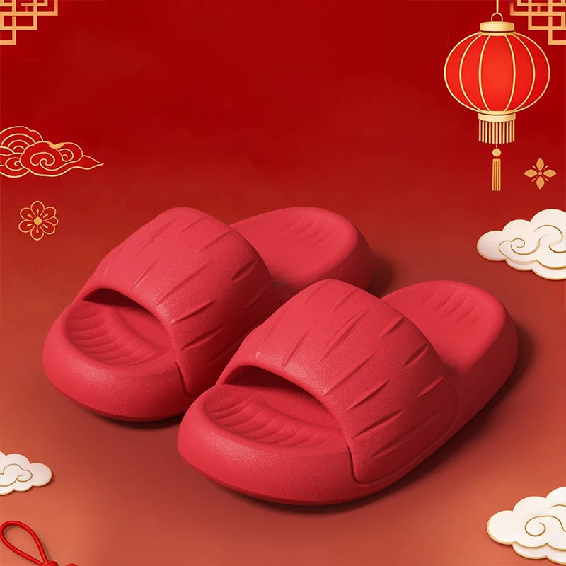 SHAJI Unisex Cartoon Cactus Cloud Slides EVA Thick Platform Non Slip