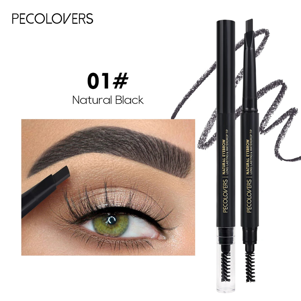Double Headed Triangle Eyebrow Pencil Natural Long Lasting Smooth No BloomingBlack Brown Eyebrow Pencil Makeup Cosmetics Zpaxo 01