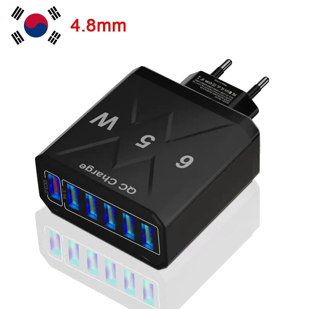 1 Fast Charging Total 65W Wall Travel Charger Adapter Quick Charge 3
