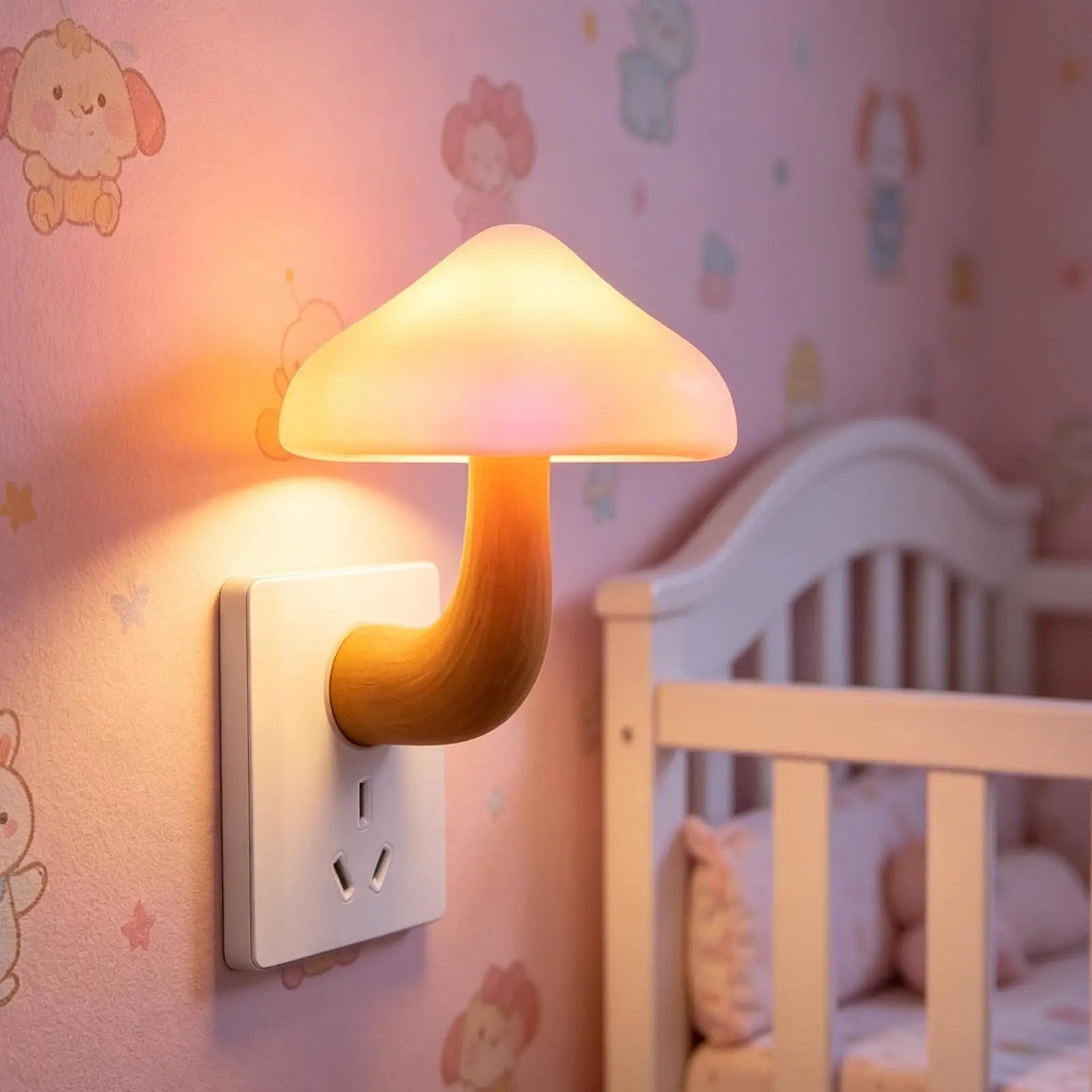 Mushroom LED Night Light – Auto Sensor Plug-In Lamp for Bedroom LED Night Light Zpaxo