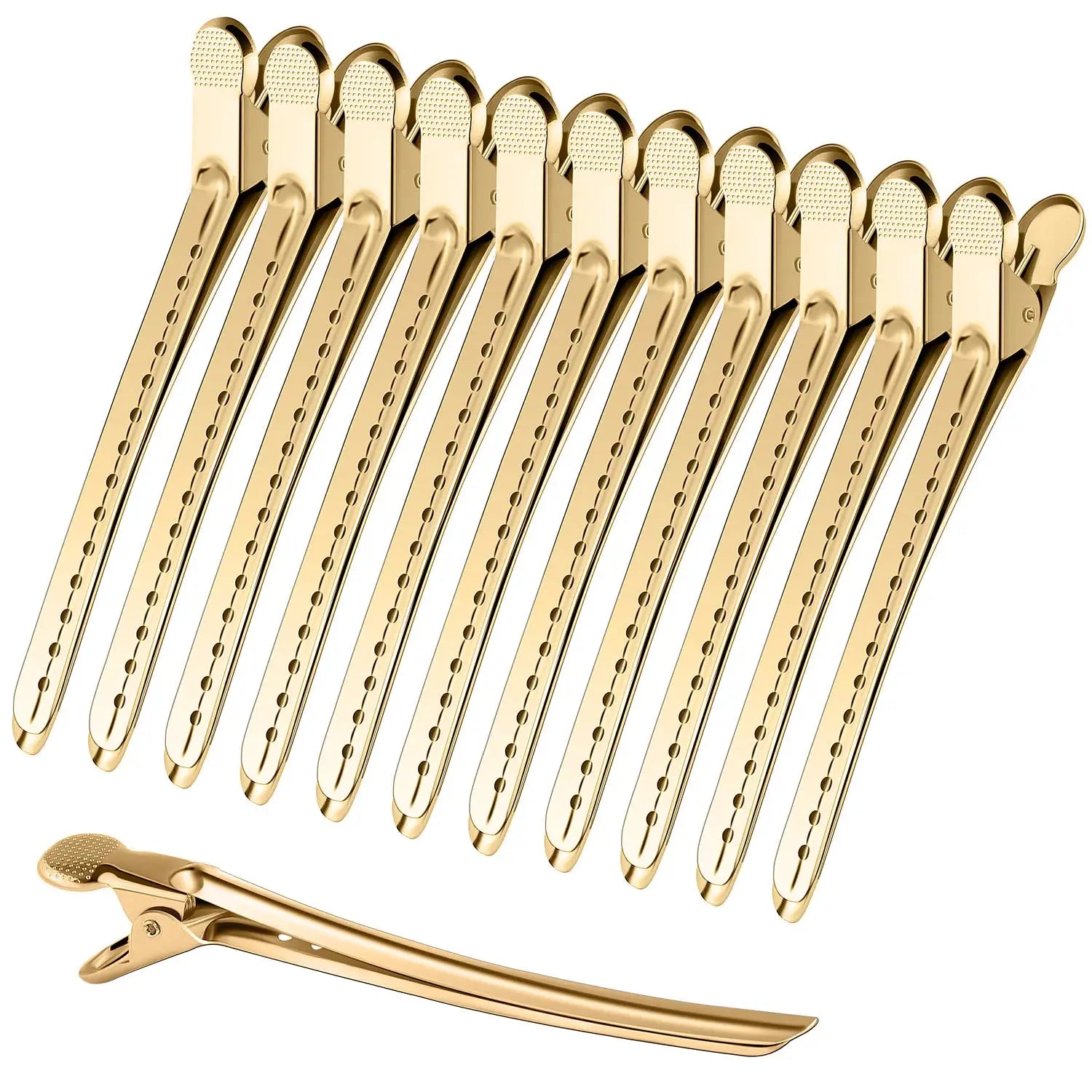 5/10Pcs Hair Care Clips Stainless Steel Hairdressing Sectioning Clips Clamps For Hairdressing Barber Hair Cut Use Styling Tools Zpaxo 5pcs Gold