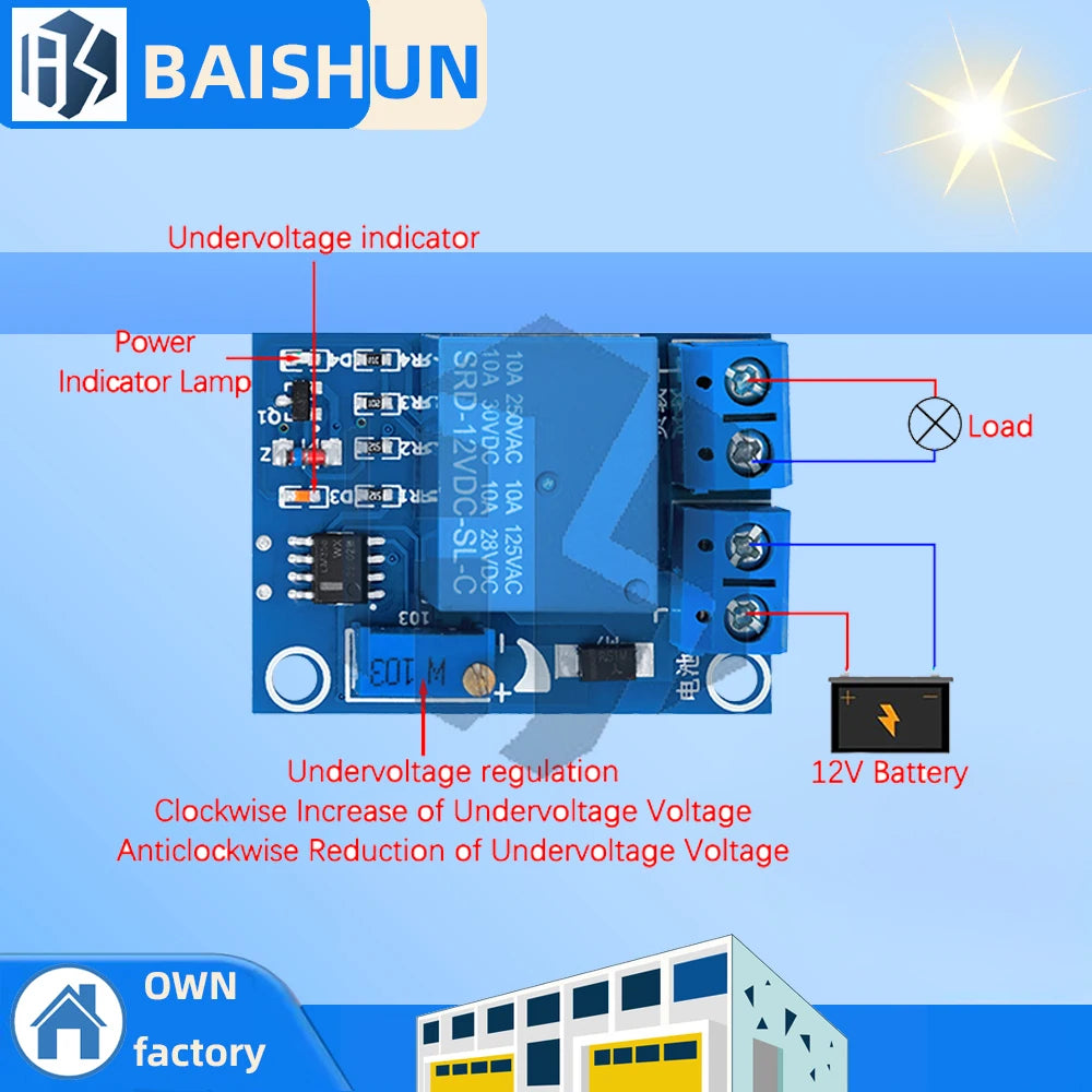 12V Battery Low Voltage Cutoff Protector Auto Recovery Undervoltage Zpaxo