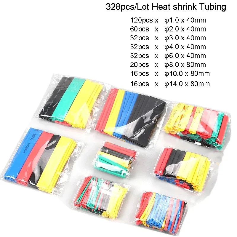 127/164/328/560/650/800PCS Heat Shrink Tube Shrinking Assorted Polyolefin Insulation Sleeving Wire Cable Sleeves Wrap Zpaxo