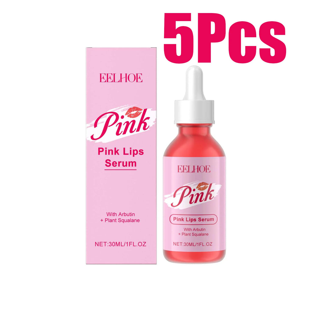 Pink Lip Serum Lip Plumping Essential Oil Lightening Dark Lip Remove Dead Skin Lip Lines Brighten Moisturizer Lip Balm Essence Zpaxo 150ml Boxed