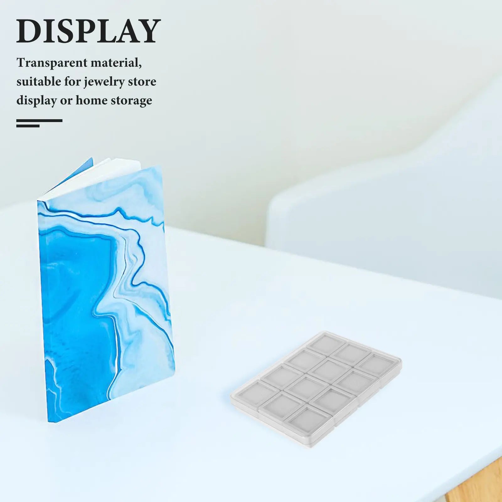 12 Grids Small Plastic Gemstone Display Box Acrylic Jewelry Organizer
