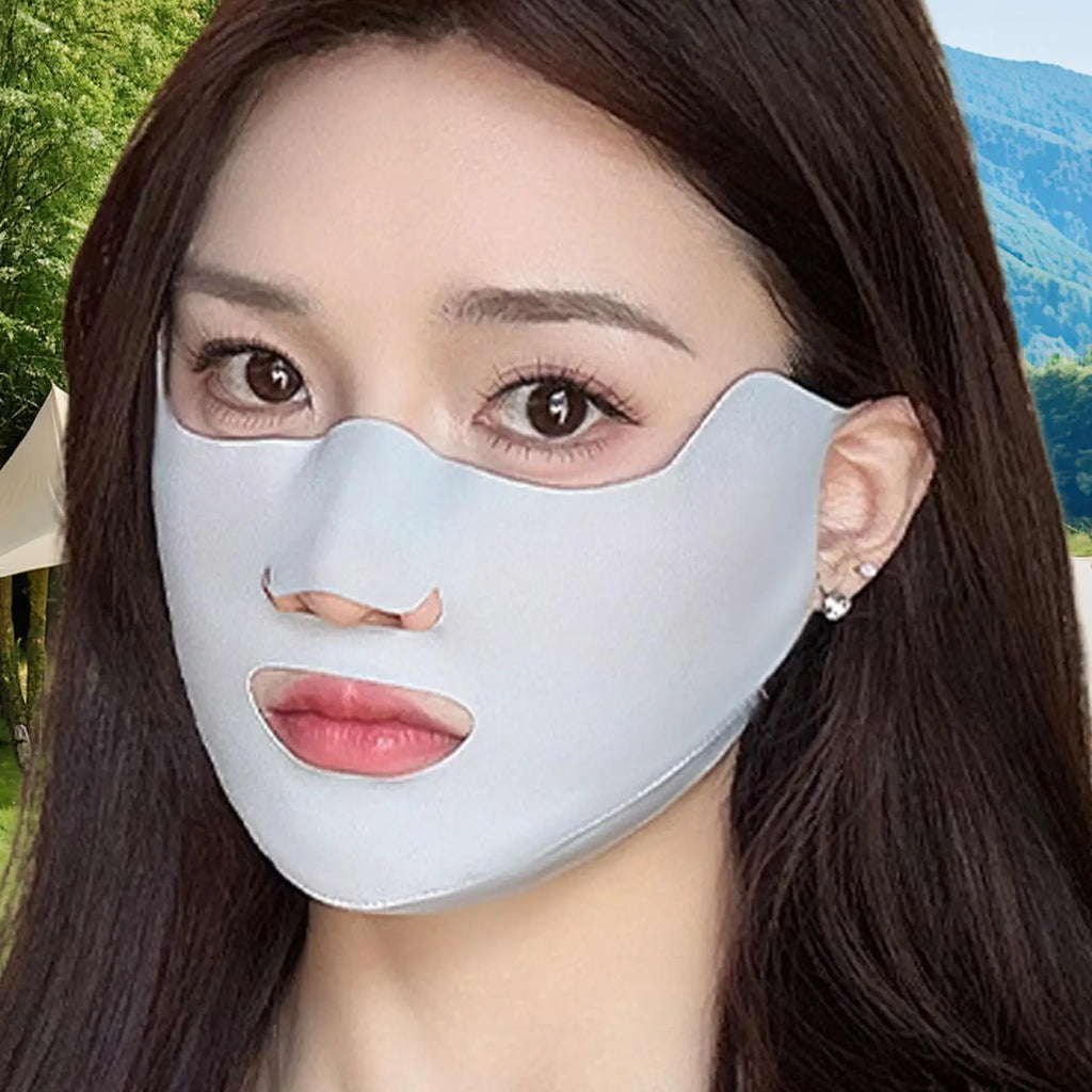 1PC UV Protection Face Mask Breathable Ice Silk Mask Washable Dustproof Sunscreen Mask Anti-UV Outdoor Riding Face Mask Zpaxo