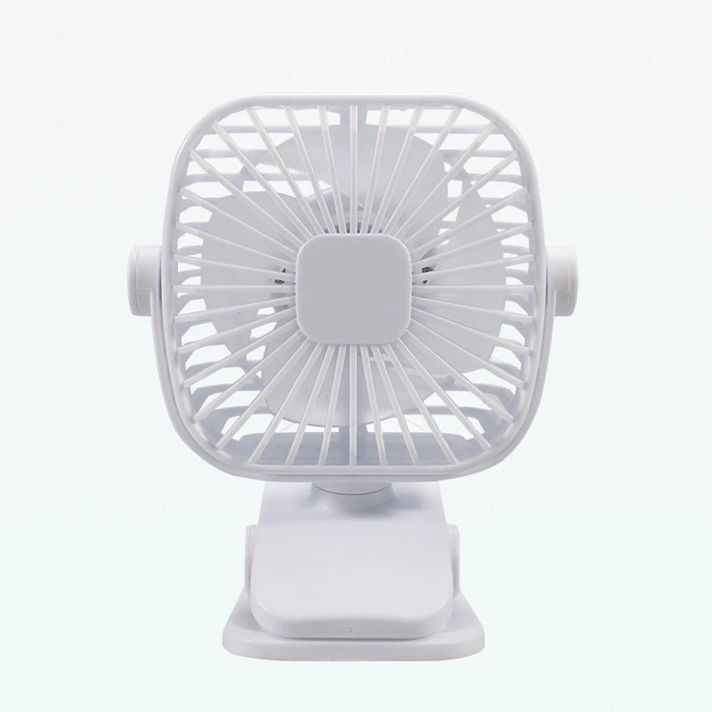 USB Small Fan Mini Strong Wind Fans Desktop Student Clip Portable Zpaxo white