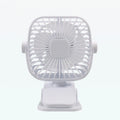 USB Small Fan Mini Strong Wind Fans Desktop Student Clip Portable Zpaxo white