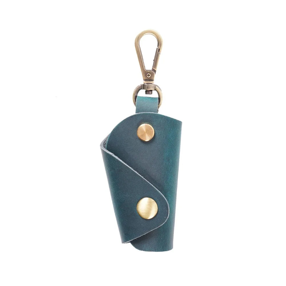 Leather Mini Key Bag Luxury Minimalist Men Car Pouch Multifunctional Zpaxo Blue