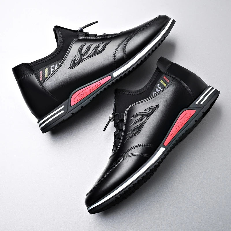 Invisible Inner Height Increase Youth Leather Shoes Men's Zpaxo