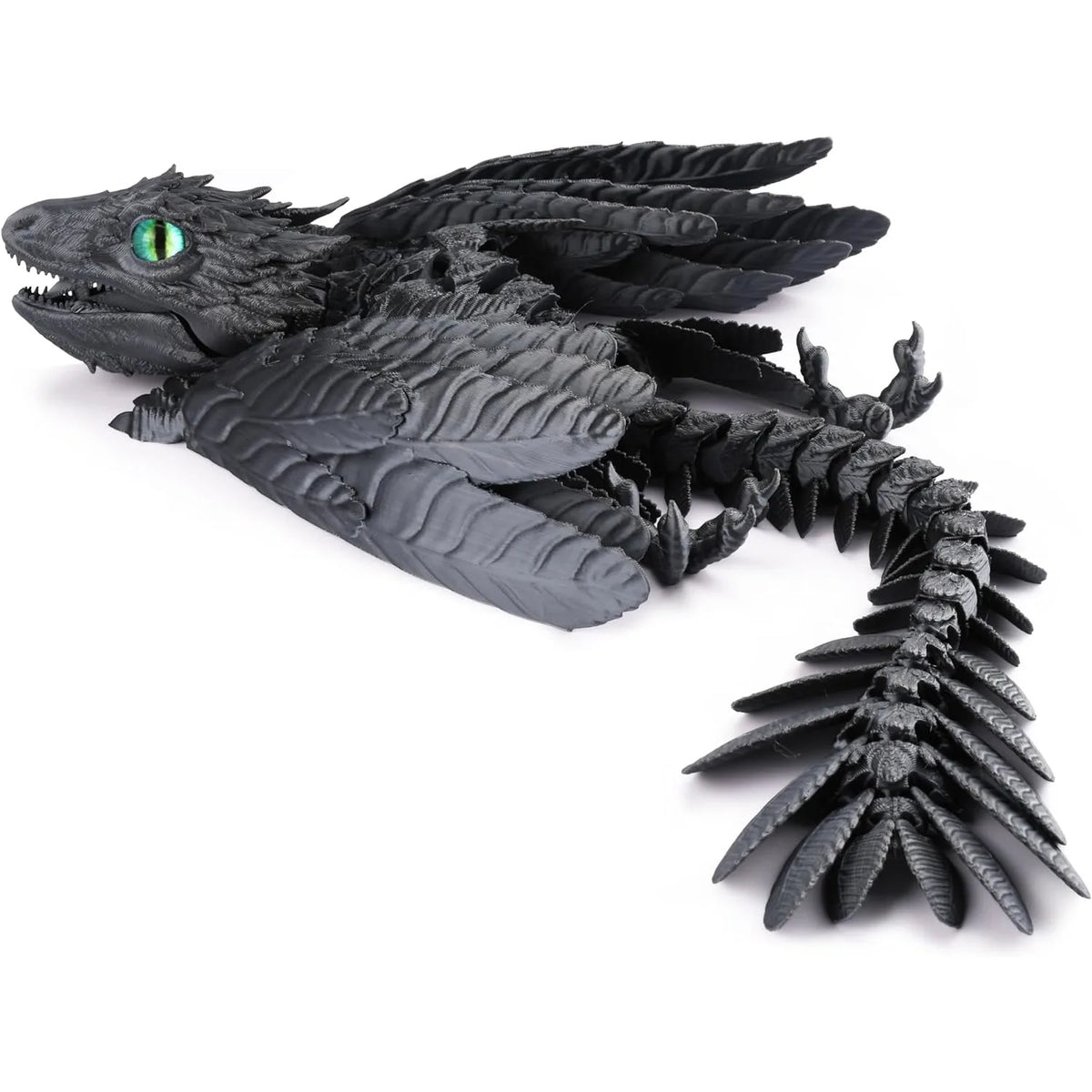 Feathered Wyvern 3D Printed Articulated Fidget Dragon Animals Print Zpaxo black