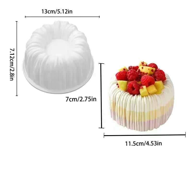Coil Texture Design French Mousse Cake Mold White Or Black Silicone Cake Mold Kitchen Bakeware Dessert Decorating Tools Zpaxo