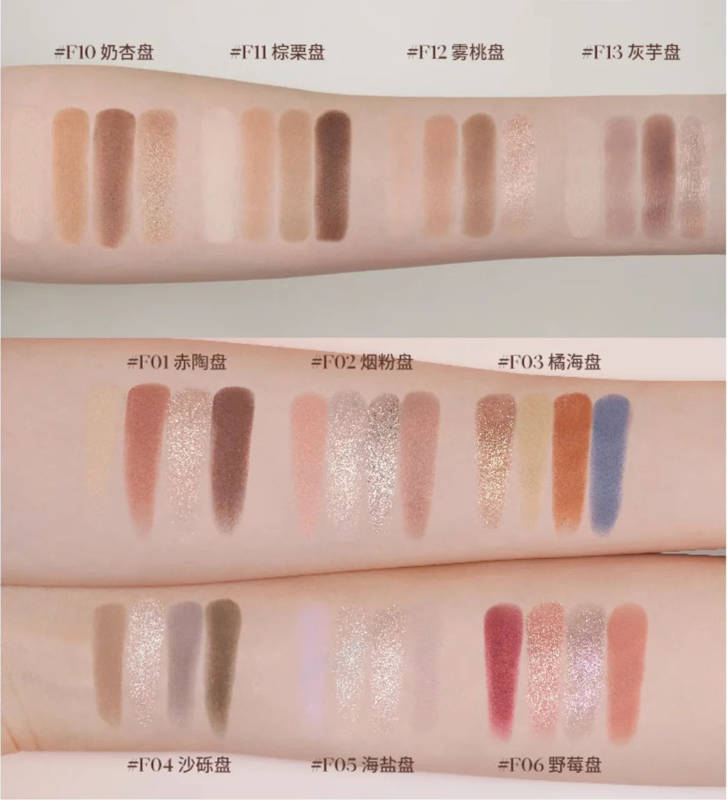 JOOCYEE 4 Colors Eyeshadow Palette Matte Smoked Daily Portable Makeup Zpaxo