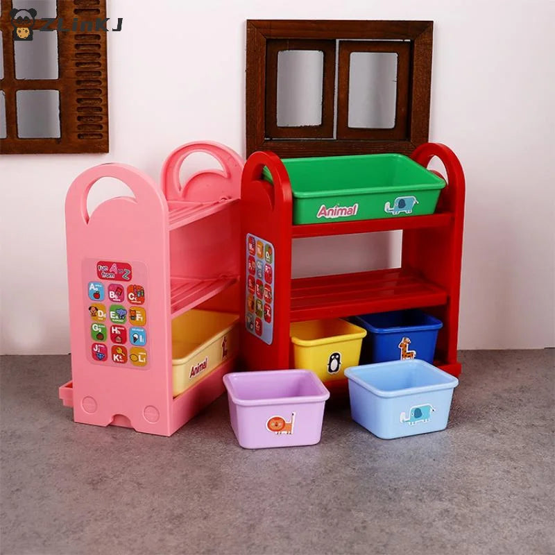 ▶1 Set Scene Decoration Toy 1/6 Dollhouse Miniature Storage Rack Model Display Stand Storage Rack Doll House Accessories Zpaxo