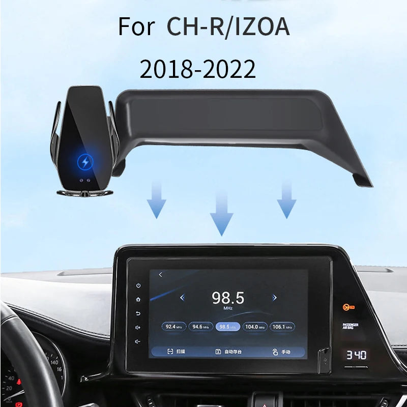 Car Phone Holder For Toyota CH-R IZOA Coupe-High Rider 2018-2022 Screen navigation wireless charging rack accessories Zpaxo