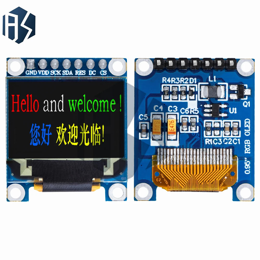 1PCS 0.95 inch full color OLED Display module with 96x64 Resolution SPI Parallel Interface SSD1331 Controller 7PIN new with case Zpaxo