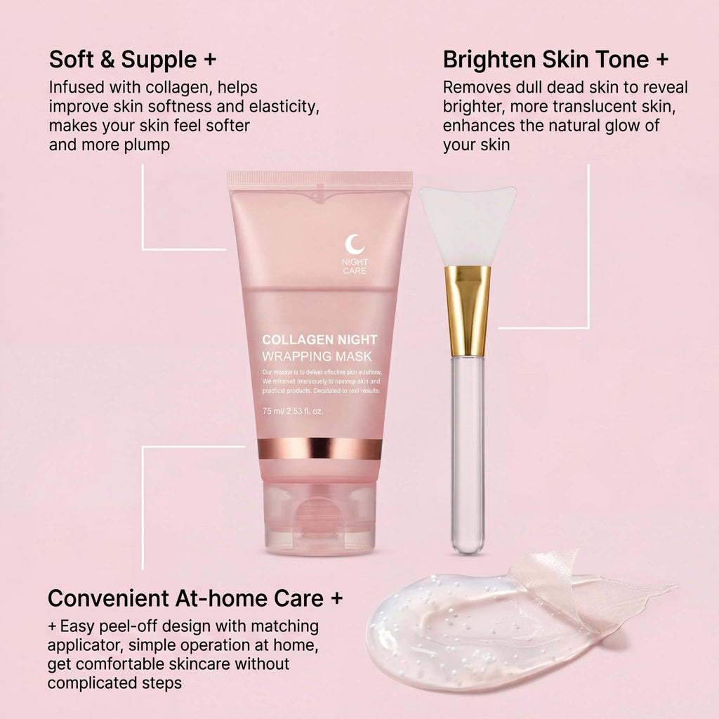 Collagen Peel-Off Facial Mask – Hydrating Night Skincare Set Peel-Off Face Mask Zpaxo