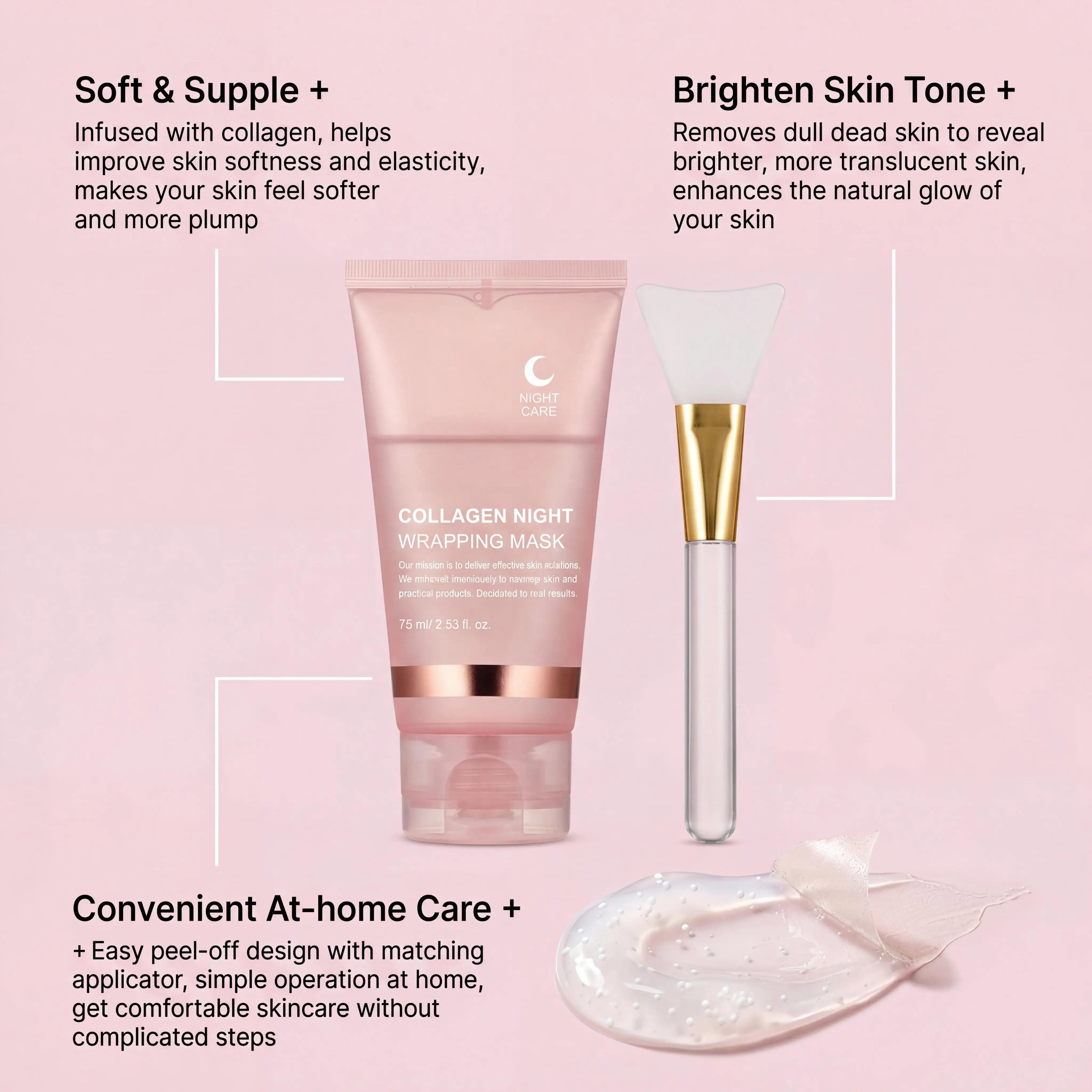 Collagen Peel-Off Facial Mask – Hydrating Night Skincare Set Peel-Off Face Mask Zpaxo