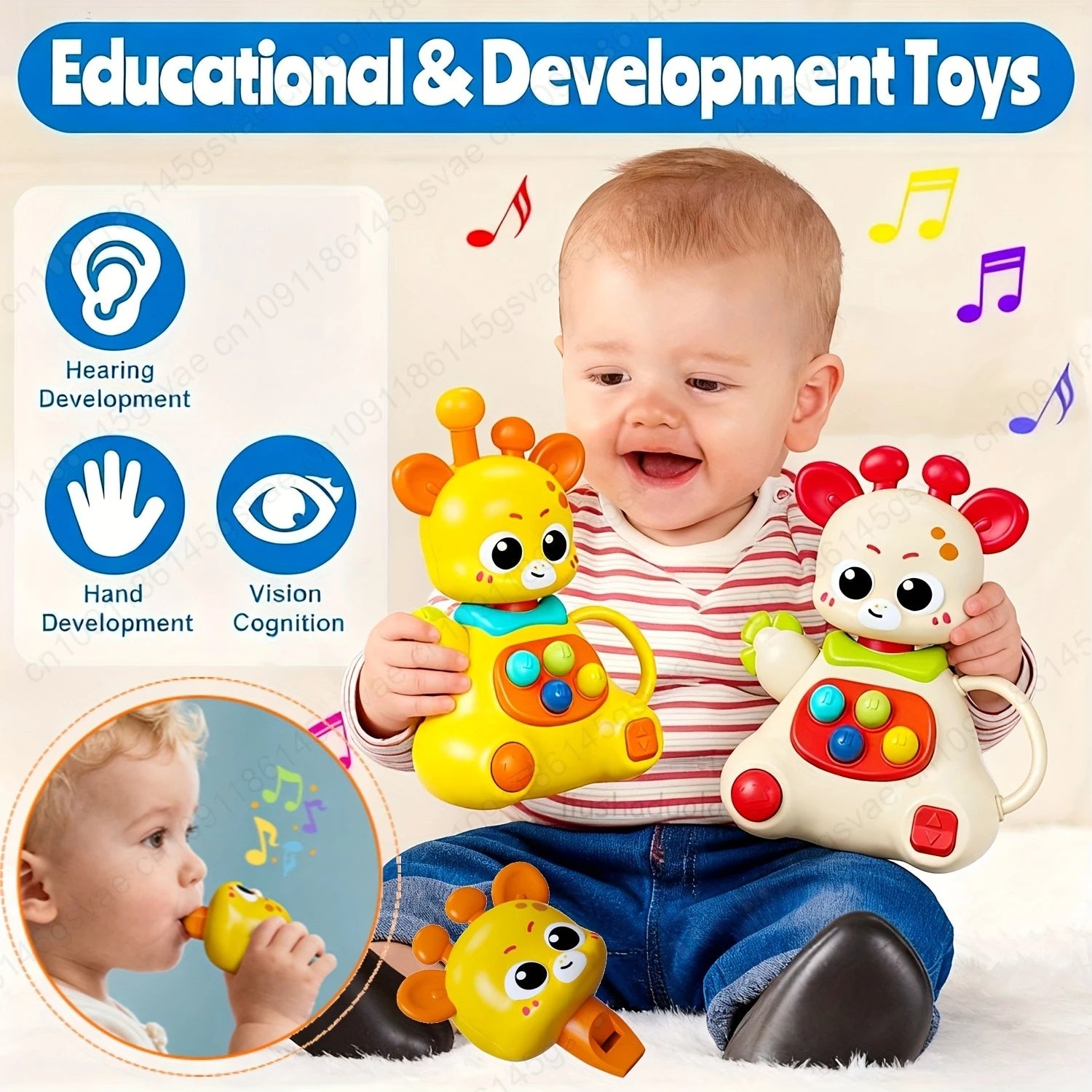 Dutora Baby Rattle Toy – Elephant & Deer ABS Plastic, Ages 0–3 Baby Rattle Toy Zpaxo