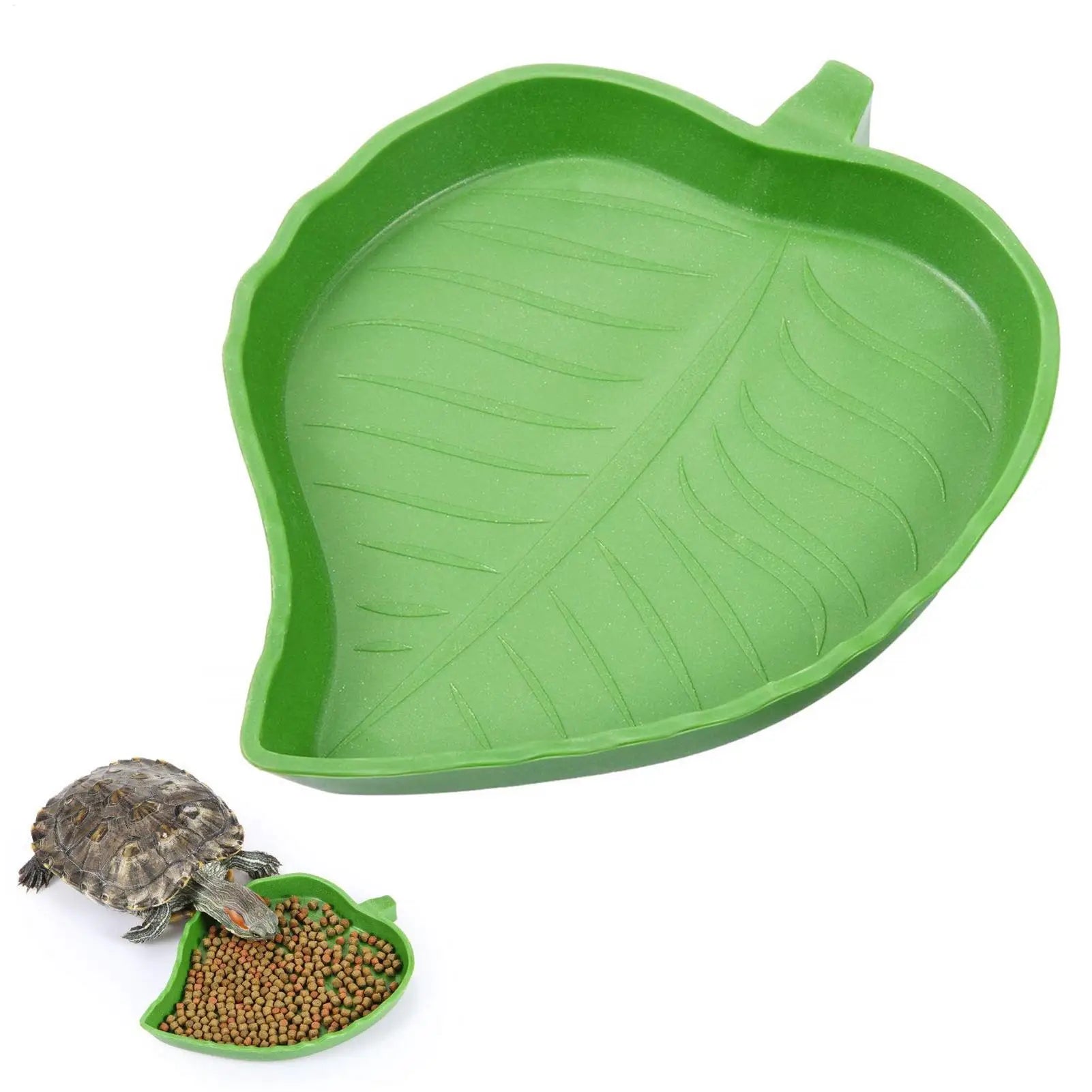 Leaf Reptile Water Dish Flat Hermit Crab Bowl for Drinking and Eating Water Plate for Turtle Lizards Hamsters Snakes Hermit Crab Zpaxo L