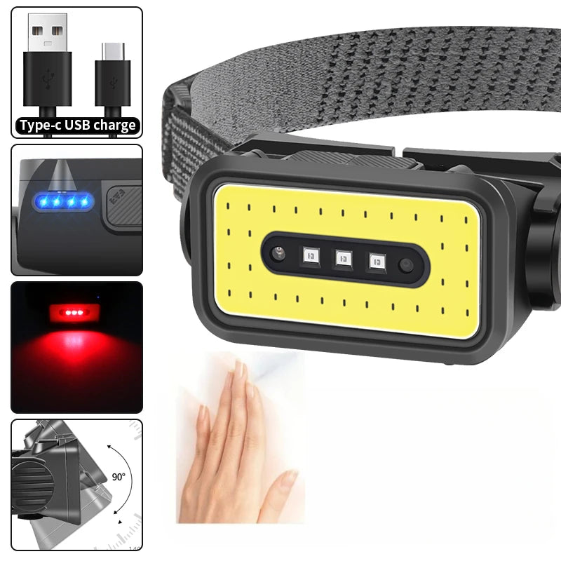 POCKETMAN COB LED Headlamp | Motion Sensor, 5 Modes, USB-C