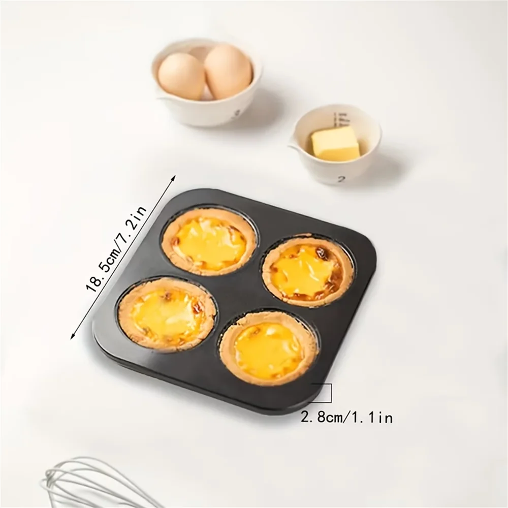 4 6 12-Cavity Black Carbon Steel Non-stick Muffin Pan Baking Pans Zpaxo 4 Holes