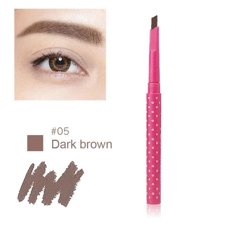 New Waterproof Eyebrow Pencil With Eye Brow Card Tool Lady Rotating Eyebrow Pencil 3Eyebrow Shaping DIY Eyebrow Pen Makeup Set Zpaxo 05-Dark brown