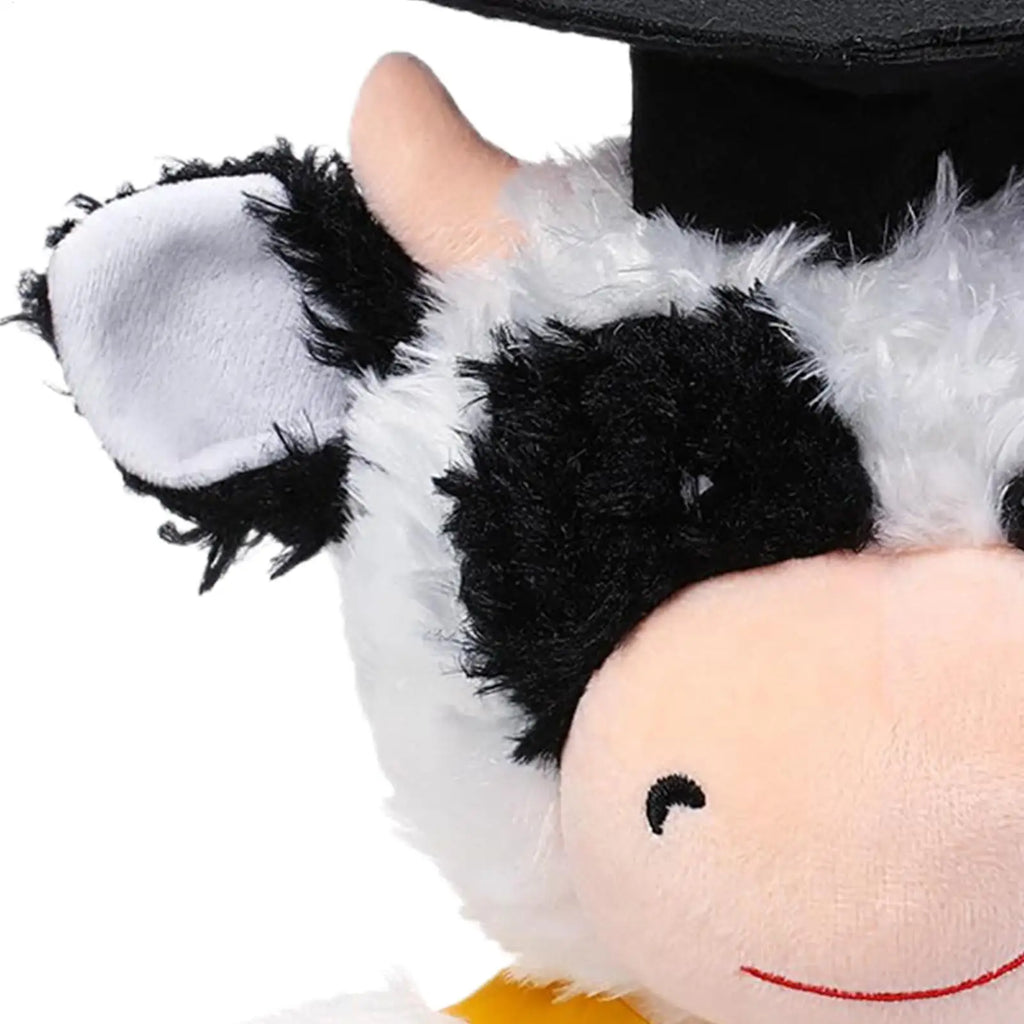 Cow Stuffed Animal 9 Inch Cute Soft Collectible Decor With Hat Graduation Plush For School Preschool Grade College High School Zpaxo