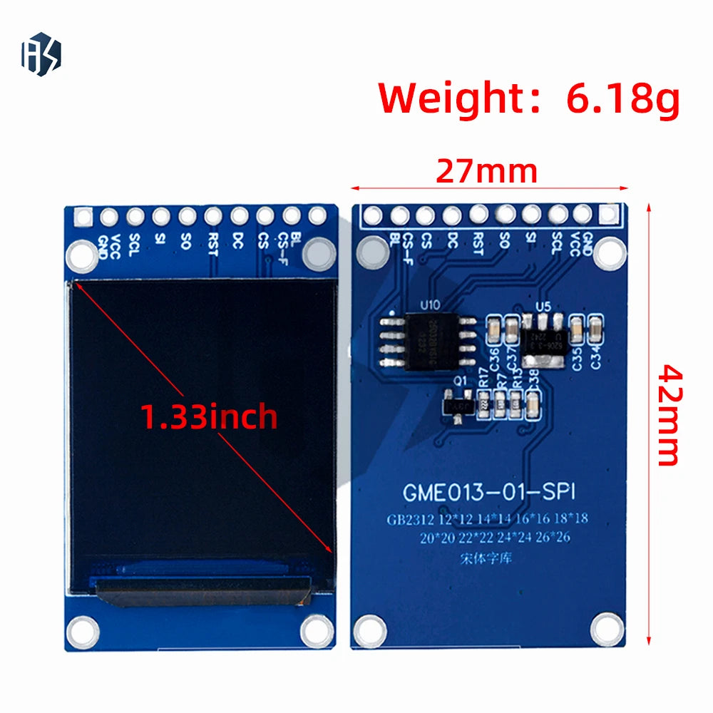1 3-Inch Square TFT Display ST7789 LCD Module 240 SPI Interface Zpaxo