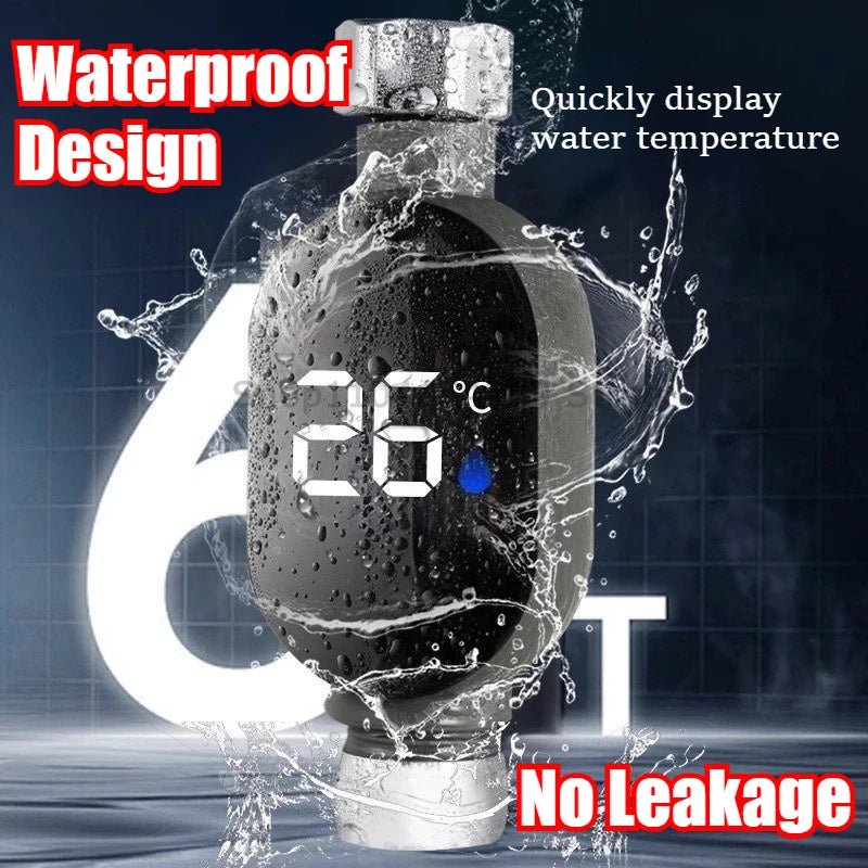 Black Bathroom Led Display 0℃~99℃ Home Water Shower Thermometer Water Accurate Temperature Measurement Meter Bathroom Zpaxo
