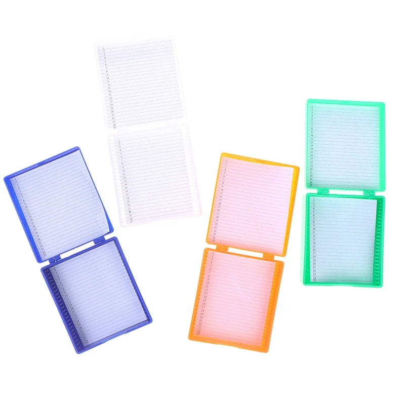 Slide Microscope Box 4 Plastic Glass Holder Prepared Slides Zpaxo