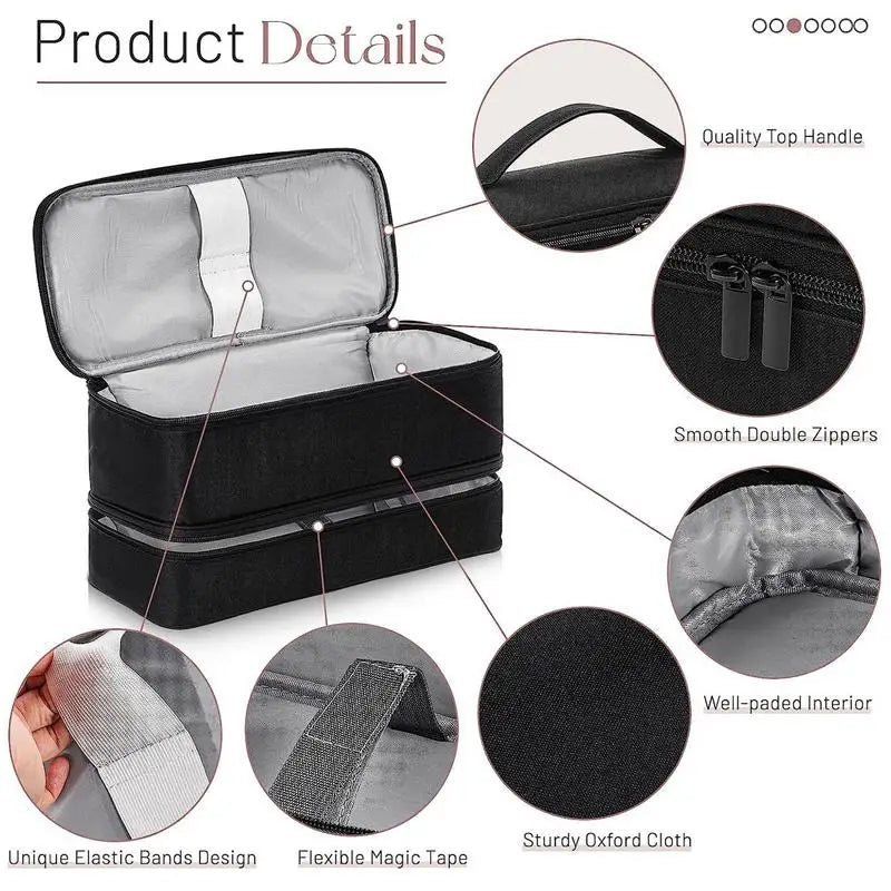Portable Hair Dryer Case Waterproof Large Capacity Curler Bag