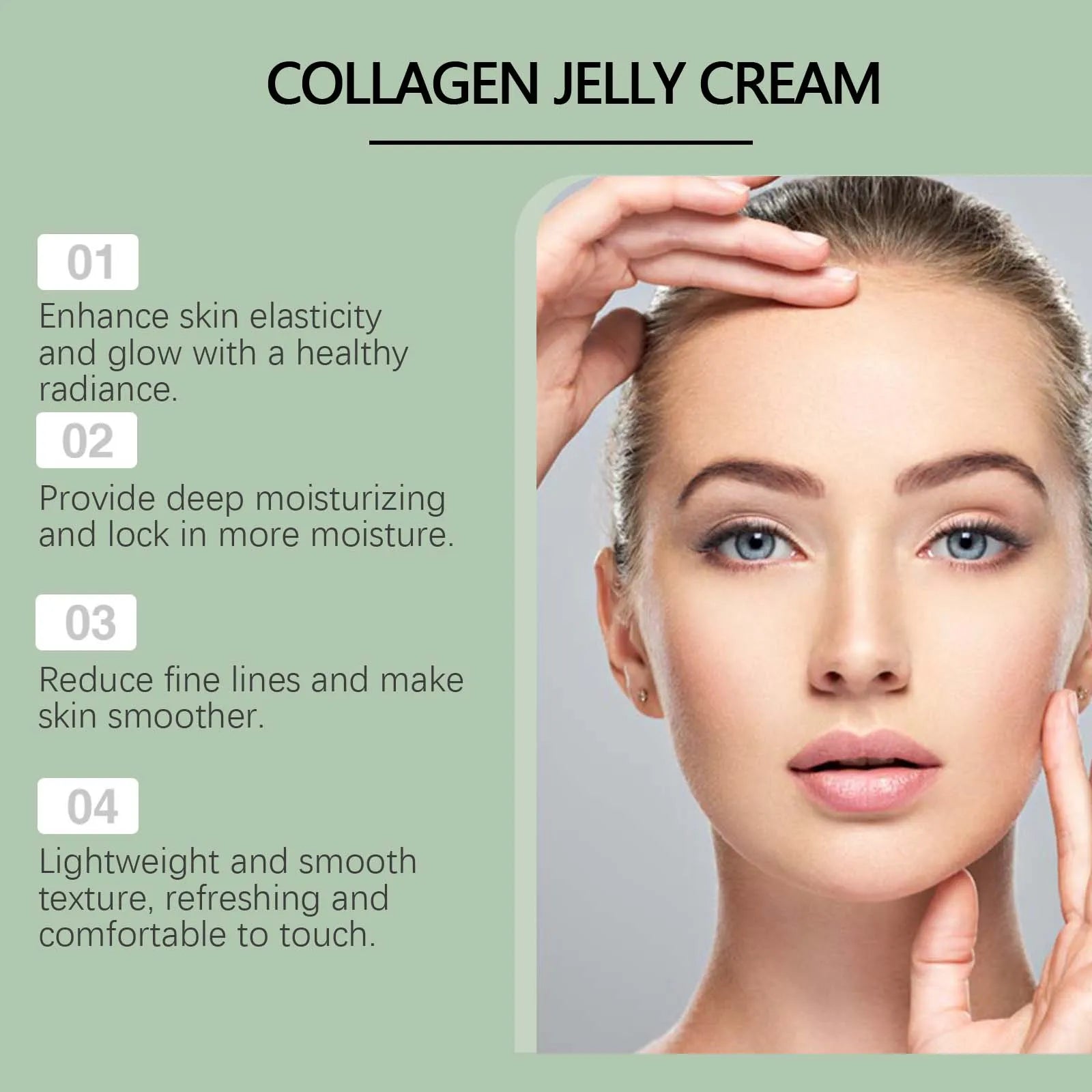 Green Tea Collagen Jelly Cream – Pore Shrinking Moisturizer Facial Jelly Cream Zpaxo