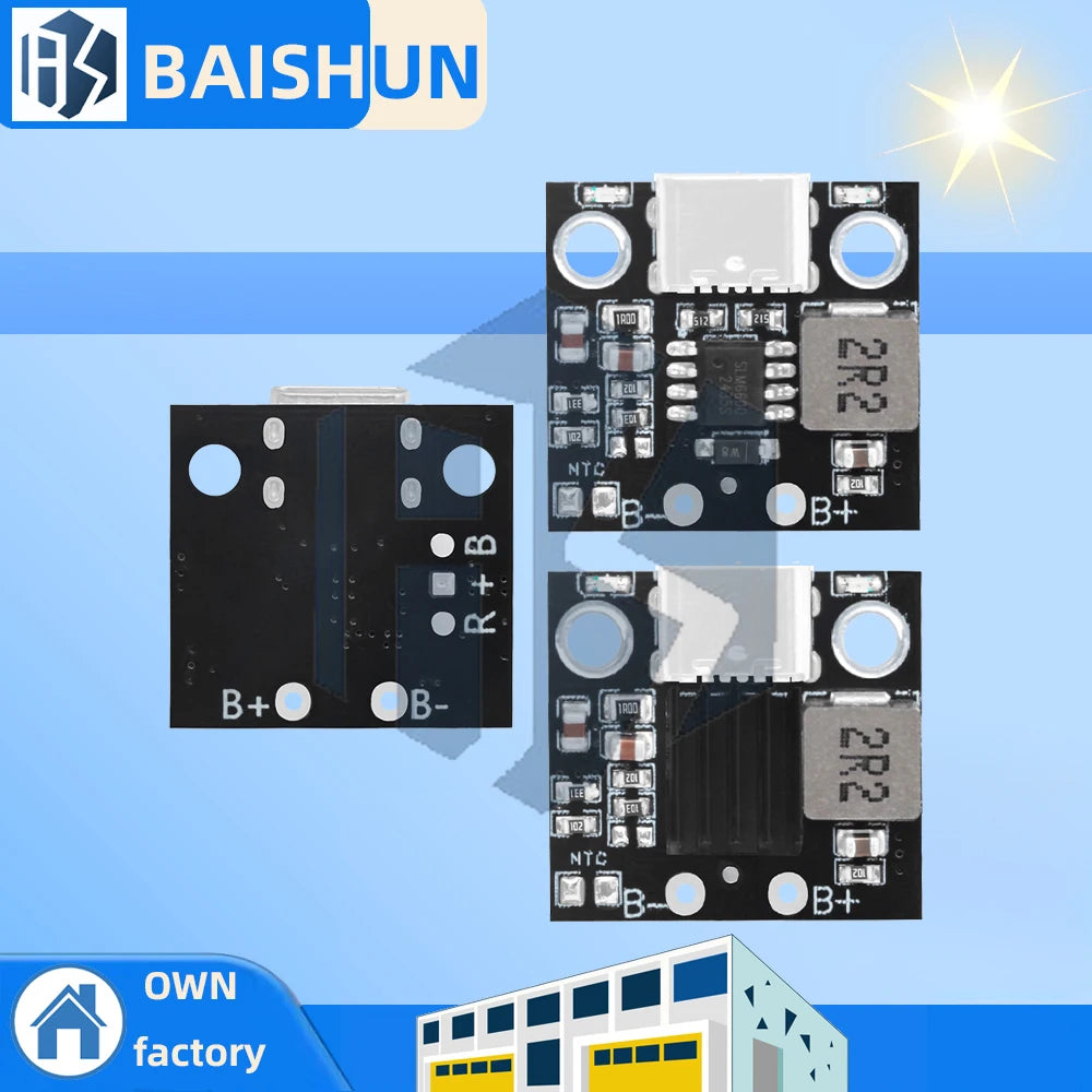 Type-C 1S Charge & Boost Power Module, 5V 2.8A/3.6A Output, with Dual Overcharge and Over-Temperature Protection Zpaxo