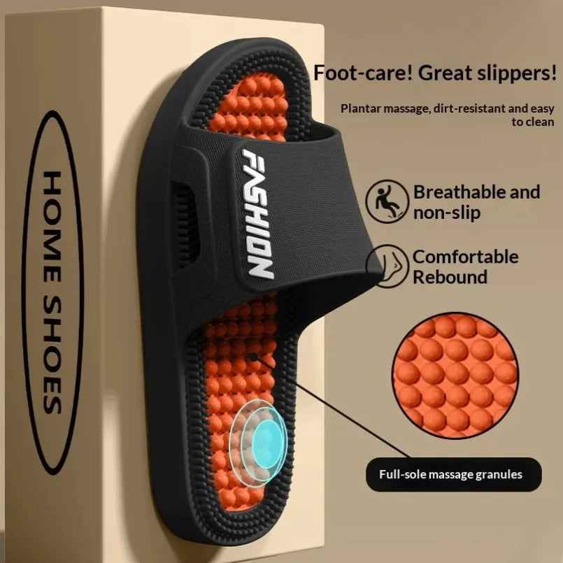 SHAJI Unisex Acupressure Massage Cloud Slides Summer Non Slip Flat