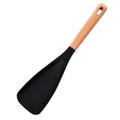 Multi-use Cooking Silicone Spatulas 1 Wooden Handle Non-stick Zpaxo Black