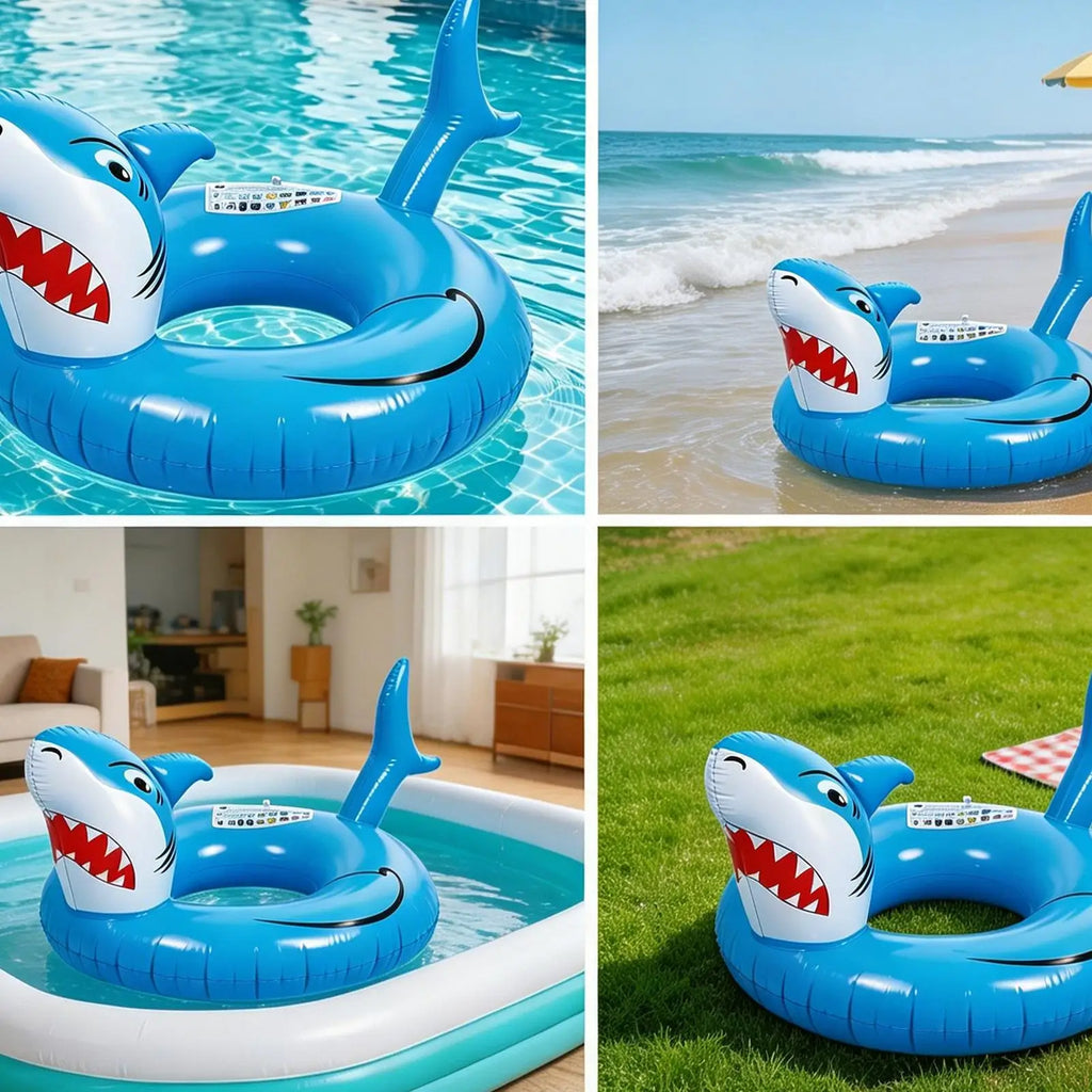 Shark Pool Floats Adults Inflatable Sun Tanning Lounge Chair Quick