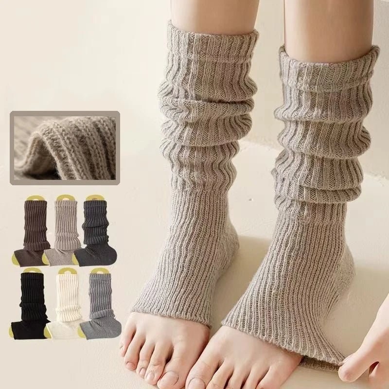 Y2k Winter Leg Warmers Fluffy Knitted Gothic Lolita Knit Long Socks