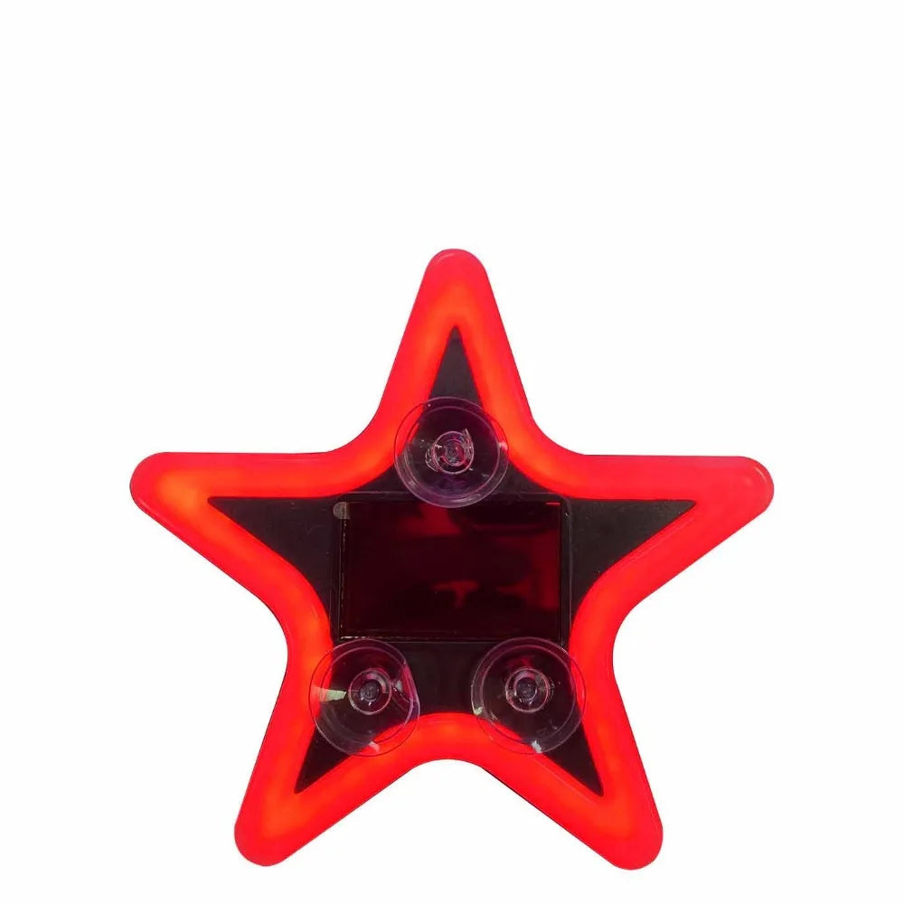 Solar Charging LED Car Window Lights Multiple Modes Sparkling Star Zpaxo Red