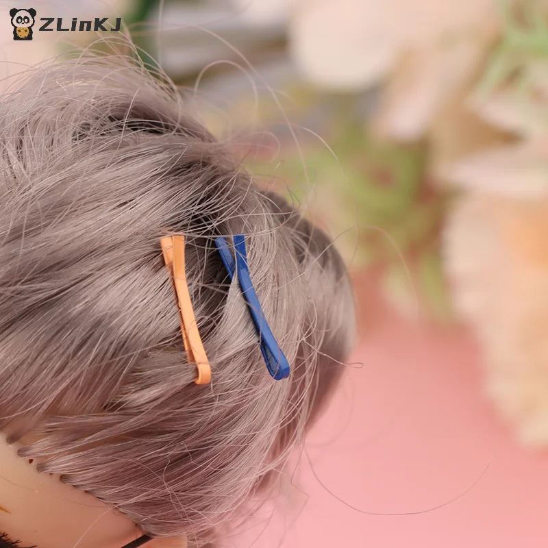 ▶Random 10Pcs 1.5cm Doll Miniature Hair Clip For Toys Hair Styling For 1/6 1/12 Doll Accessories Decorative Mini Hairpins Zpaxo
