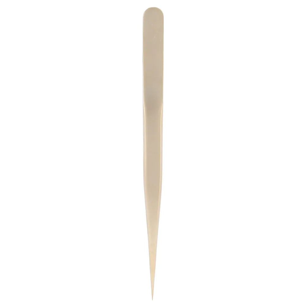 Golden Straight Precision Tweezers Aluminum Alloy Fine Pointed Tips Zpaxo