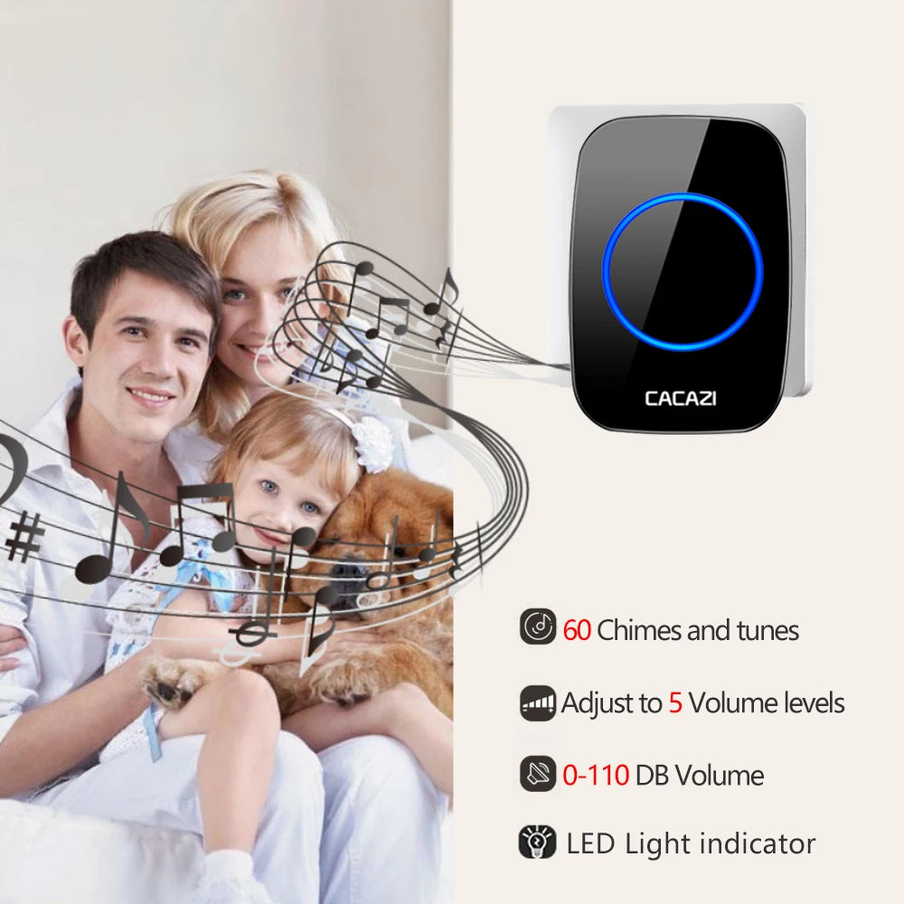 Wireless Doorbell 300m Range Waterproof Home Intelligent Door Bell Zpaxo